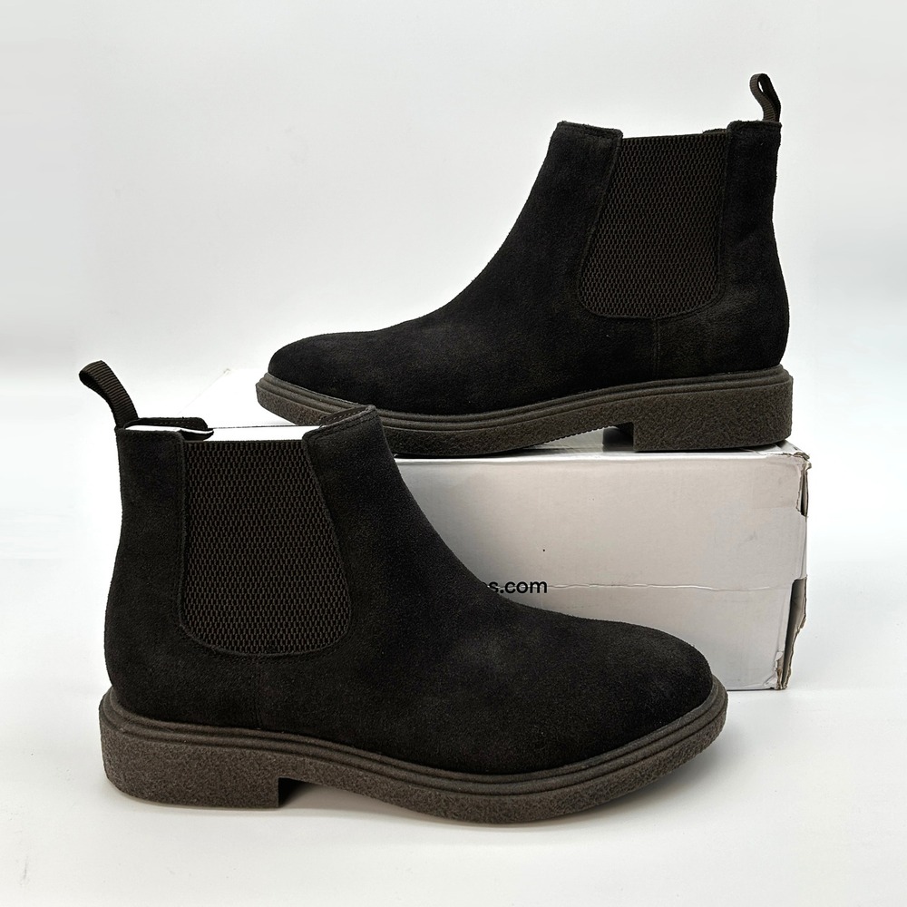 Mens Chelsea Boots ALDO Zeddy Size 10 Dark Brown Suede Pull On Boots NEW